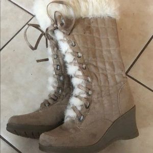 Tall fur boots